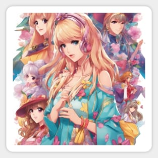 Anime country girl Sticker